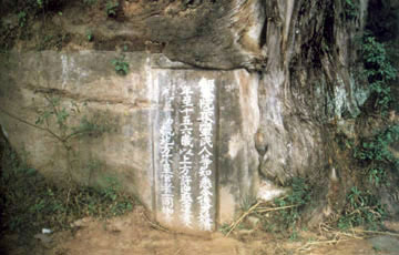 stone inscription of official notice banning early marriage